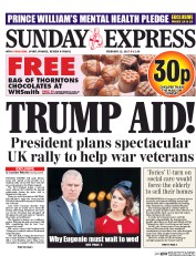 Daily Express Sunday (UK) Newspaper Front Page for 12 February 2017