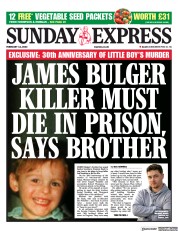 Daily Express Sunday front page for 12 February 2023