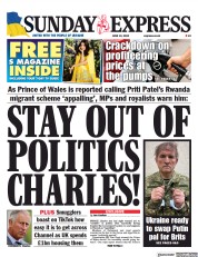 Daily Express Sunday front page for 12 June 2022
