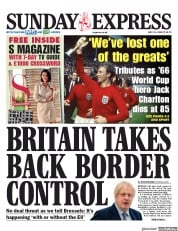 Daily Express Sunday (UK) Newspaper Front Page for 12 July 2020