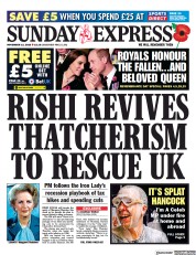 Daily Express Sunday front page for 13 November 2022