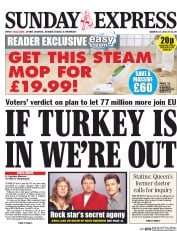 Daily Express Sunday (UK) Newspaper Front Page for 13 March 2016
