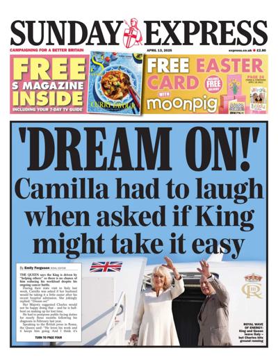 Daily Express Sunday Newspaper Front Page (UK) for 13 April 2025