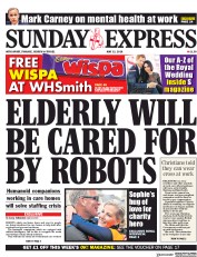 Daily Express Sunday (UK) Newspaper Front Page for 13 May 2018