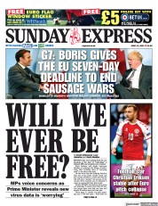 Daily Express Sunday (UK) Newspaper Front Page for 13 June 2021