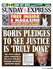 Daily Express Sunday (UK) Newspaper Front Page for 13 September 2020