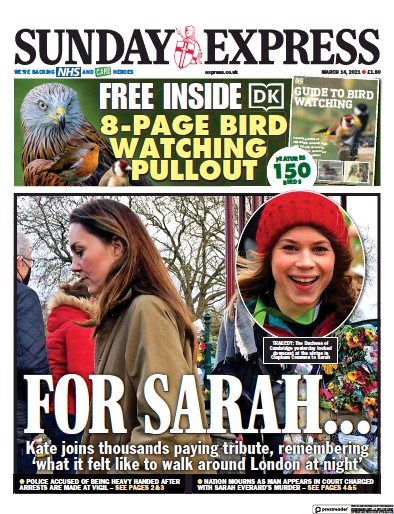 Daily Express Sunday Newspaper Front Page (UK) for 14 March 2021
