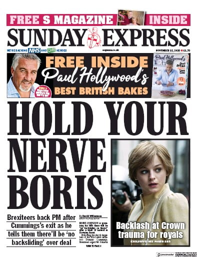 Daily Express Sunday Newspaper Front Page (UK) for 15 November 2020