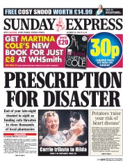 Daily Express Sunday (UK) Newspaper Front Page for 16 October 2016