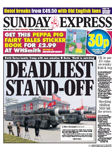 Daily Express Sunday Newspaper Front Page (UK) for 16 April 2017