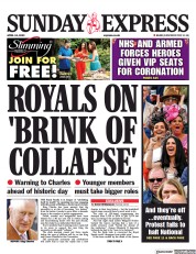 Daily Express Sunday front page for 16 April 2023