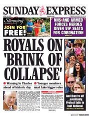 Daily Express Sunday (UK) Newspaper Front Page for 16 April 2023