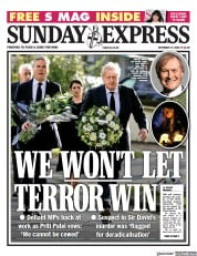 Daily Express Sunday (UK) Newspaper Front Page for 17 October 2021