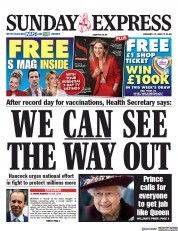 Daily Express Sunday (UK) Newspaper Front Page for 17 January 2021