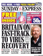 Daily Express Sunday (UK) Newspaper Front Page for 17 May 2020