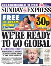 Daily Express Sunday (UK) Newspaper Front Page for 17 July 2016