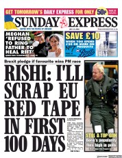 Daily Express Sunday front page for 17 July 2022