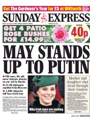 Daily Express Sunday (UK) Newspaper Front Page for 18 March 2018