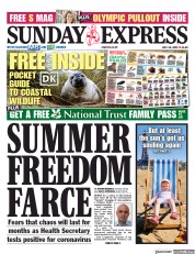 Daily Express Sunday (UK) Newspaper Front Page for 18 July 2021