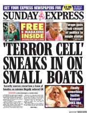 Daily Express Sunday front page for 19 November 2023