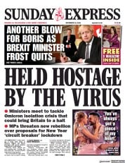 Daily Express Sunday front page for 19 December 2021
