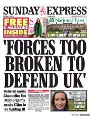 Daily Express Sunday (UK) Newspaper Front Page for 19 February 2023