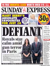 Daily Express Sunday (UK) Newspaper Front Page for 19 March 2017