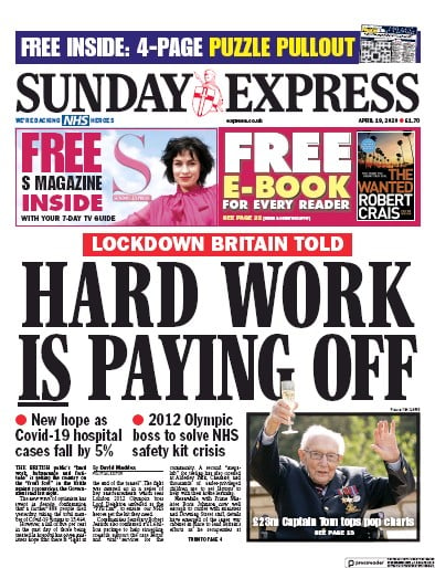 Daily Express Sunday Newspaper Front Page (UK) for 19 April 2020