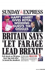 Daily Express Sunday (UK) Newspaper Front Page for 19 May 2019