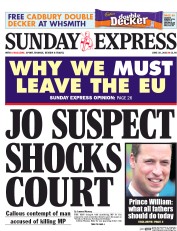 Daily Express Sunday (UK) Newspaper Front Page for 19 June 2016