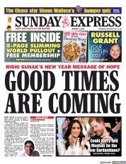 Daily Express Sunday (UK) Newspaper Front Page for 1 January 2023
