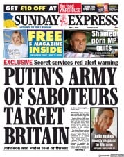 Daily Express Sunday front page for 1 May 2022