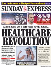 Daily Express Sunday (UK) Newspaper Front Page for 1 July 2018