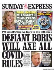Daily Express Sunday front page for 20 February 2022