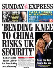 Daily Express Sunday front page for 20 April 2025