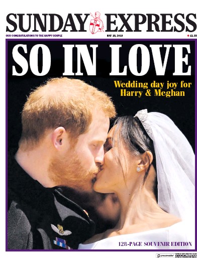 Daily Express Sunday Newspaper Front Page (UK) for 20 May 2018