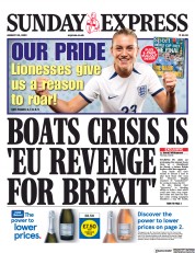 Daily Express Sunday front page for 20 August 2023