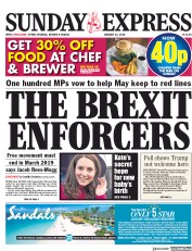 Daily Express Sunday (UK) Newspaper Front Page for 21 January 2018