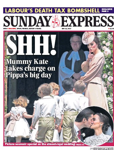 Daily Express Sunday Newspaper Front Page (UK) for 21 May 2017