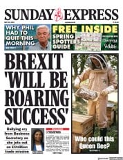 Daily Express Sunday front page for 21 May 2023