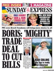 Daily Express Sunday (UK) Newspaper Front Page for 21 August 2022