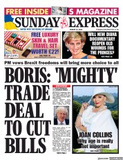 Daily Express Sunday (UK) Newspaper Front Page for 21 August 2022