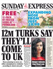 Daily Express Sunday (UK) Newspaper Front Page for 22 May 2016