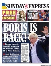 Daily Express Sunday (UK) Newspaper Front Page for 23 October 2022