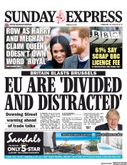 Daily Express Sunday (UK) Newspaper Front Page for 23 February 2020
