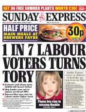 Daily Express Sunday (UK) Newspaper Front Page for 23 April 2017
