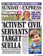 Daily Express Sunday front page for 23 April 2023