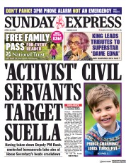 Daily Express Sunday (UK) Newspaper Front Page for 23 April 2023