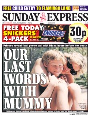 Daily Express Sunday (UK) Newspaper Front Page for 23 July 2017