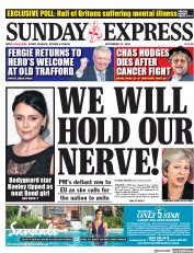 Daily Express Sunday (UK) Newspaper Front Page for 23 September 2018